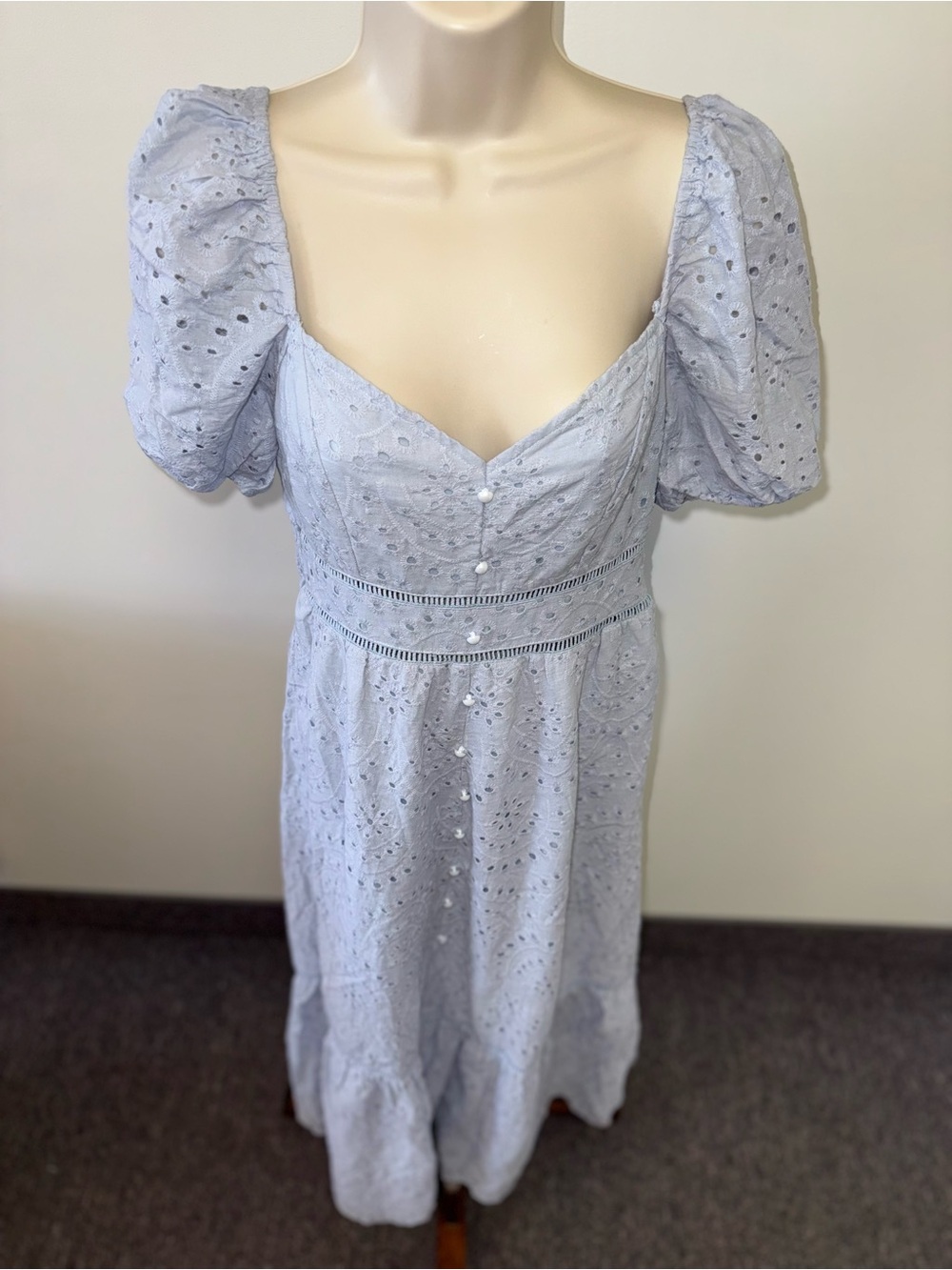 NWT Simplee (Small) Brand New Light Blue Buttoned Maxi Dress - Picture 3 of 6
